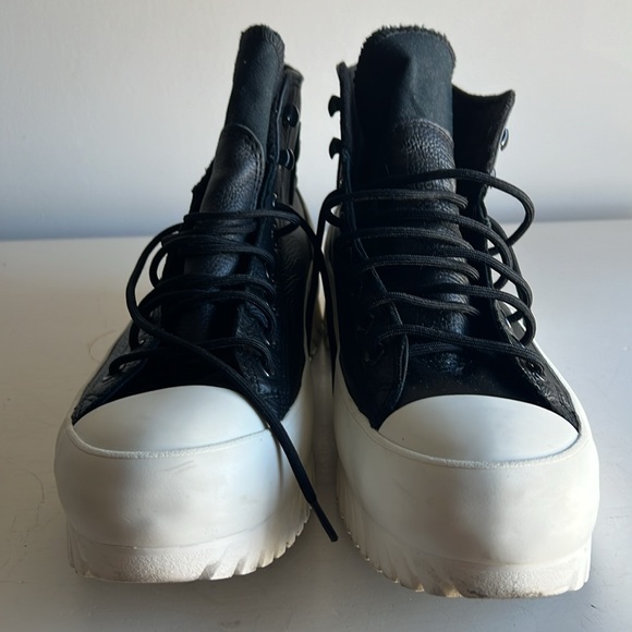 Converse Chuck Taylor All Star Lugged Mid Sneaker Boot Black & White Men Sz 10 - Picture 5 of 13